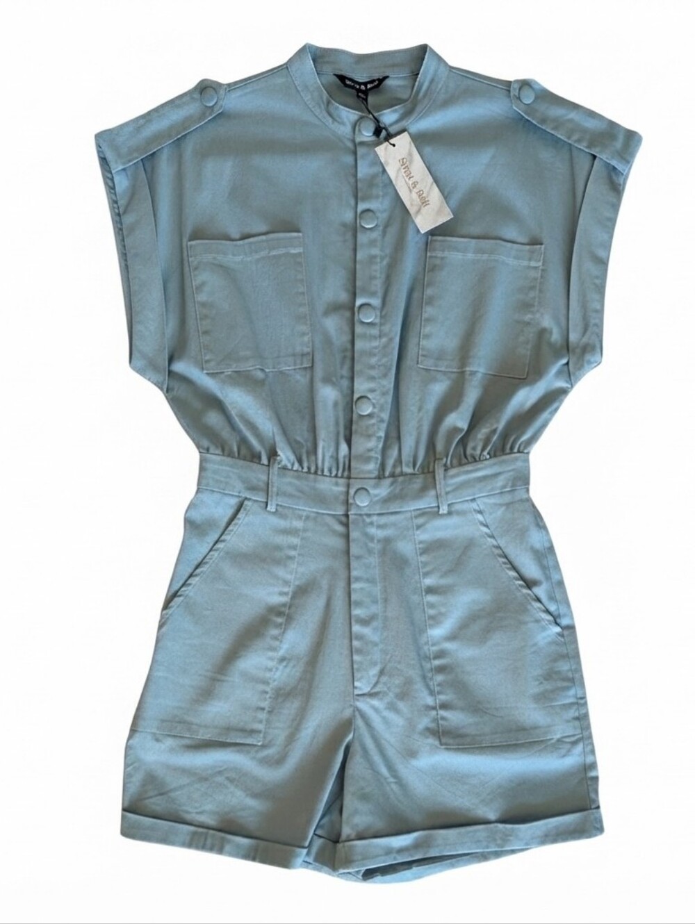 Strut & Bolt Romper Dusty Blue Size Small NWT